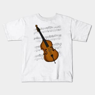 Double Bass Player Bassist String Musician (Colour) Kids T-Shirt